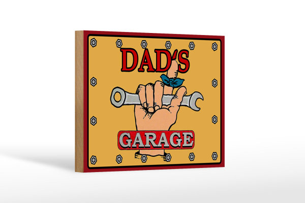 Holzschild Spruch 18x12cm dad´s Garage Papa Werkstatt