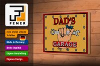 Holzschild Spruch 18x12cm dad´s Garage Papa Werkstatt