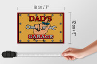 Holzschild Spruch 18x12cm dad´s Garage Papa Werkstatt