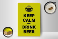 Holzschild Spruch 12x18cm keep calm and drink beer