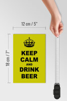 Holzschild Spruch 12x18cm keep calm and drink beer