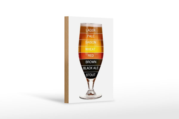 Holzschild Spruch 12x18cm Bier Bierglas lager pale saison