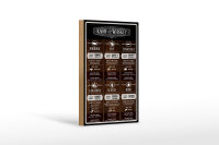 Holzschild Alkohol 12x18 cm know your Whiskey Bourbon Rye