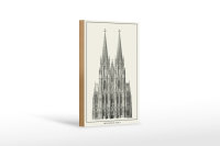 Holzschild Zeichnung 12x18cm der Dom zu Köln...