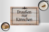 Holzschild Spruch 18x12cm draußen nur Kännchen Kaffee Tee