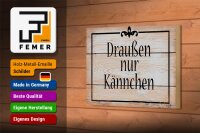 Holzschild Spruch 18x12cm draußen nur Kännchen Kaffee Tee