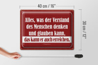Blechschild Zitat 30x40 cm was der Verstand denken kann, kann er auch erreichen.