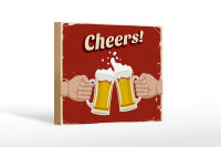 Holzschild Alkohol 18x12 cm Beer Cheers Bier