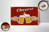 Holzschild Alkohol 18x12 cm Beer Cheers Bier