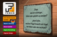 Blechschild Spruch 30x40 cm Lieben oder geliebt werden Deko Schild
