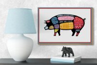 Holzschild Metzger 18x12cm Schwein cuts Pork Fleisch