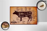 Holzschild Metzger 18x12cm Beef cuts Organic Metzgerei