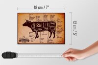 Holzschild Metzger 18x12cm Beef cuts Organic Metzgerei