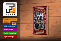 Holzschild Motorrad 12x18cm Americas Route 66 highway