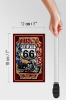 Holzschild Motorrad 12x18cm Americas Route 66 highway