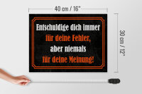 Holzschild Spruch 30x40 cm entschuldige dich immer für deine Fehler Schild