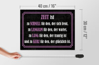 Holzschild Spruch 30x40 cm Zeit ist Deko Schild
