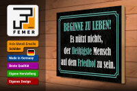 Holzschild Spruch 30x40 cm Beginne zu leben Deko Schild
