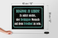 Holzschild Spruch 30x40 cm Beginne zu leben Deko Schild