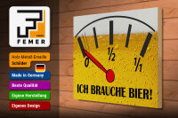 Holzschild Alkohol 30x40 cm Ich brauche Bier Bierbarometer Deko Schild