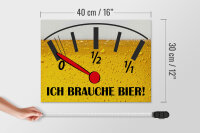 Holzschild Alkohol 30x40 cm Ich brauche Bier Bierbarometer Deko Schild