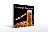 Holzschild Alkohol 30x40 cm Rezept gegen Männergrippe Hopfen Smoothie Schild