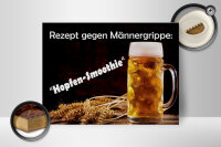 Holzschild Alkohol 30x40 cm Rezept gegen Männergrippe Hopfen Smoothie Schild