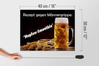 Holzschild Alkohol 30x40 cm Rezept gegen Männergrippe Hopfen Smoothie Schild