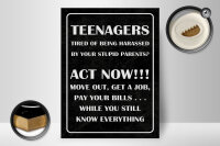Holzschild Spruch 30x40 cm Teenager Act now Deko Schild