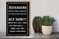 Holzschild Spruch 30x40 cm Teenager Act now Deko Schild