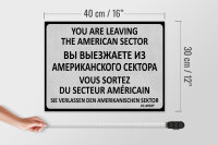 Holzschild Hinweis 30x40 cm Sie verlassen den amerikanischen Sektor Deko Schild