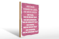 Holzschild Spruch 30x40 cm Vier dinge kommen im Leben nie...