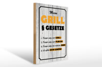 Holzschild Spruch 30x40 cm Meine Grill Gesetze Deko Schild
