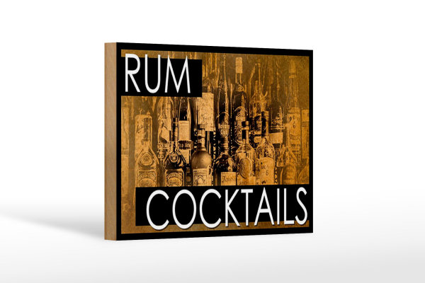 Holzschild Alkohol 18x12cm Rum Cocktails