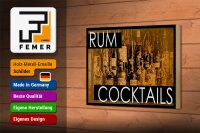 Holzschild Alkohol 18x12cm Rum Cocktails