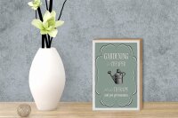 Holzschild Garten 12x18cm Gardening is cheaper Therapy
