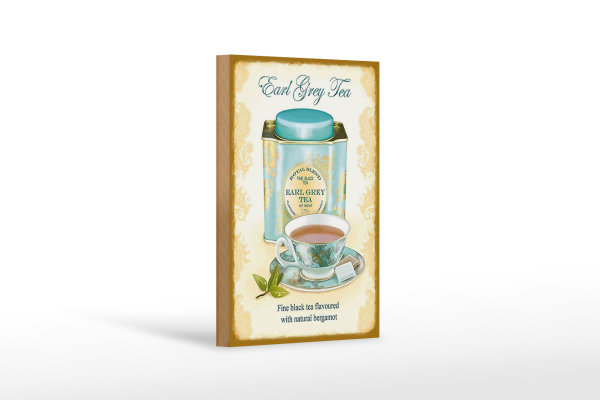 Holzschild Tee 12x18cm Earl grey Tea black tea bergamot