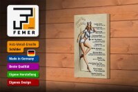 Holzschild Pin Up 12x18cm Happy Hour Cocktails Mojito