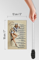 Holzschild Pin Up 12x18cm Happy Hour Cocktails Mojito