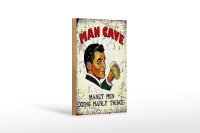 Holzschild Retro 12x18cm Man Cave manly men manly things