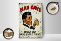 Holzschild Retro 12x18cm Man Cave manly men manly things