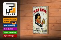 Holzschild Retro 12x18cm Man Cave manly men manly things