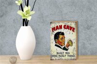 Holzschild Retro 12x18cm Man Cave manly men manly things