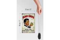 Holzschild Retro 12x18cm Man Cave manly men manly things