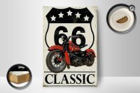 Holzschild Retro 12x18cm Motorrad classic 66 5 Sterne