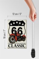 Holzschild Retro 12x18cm Motorrad classic 66 5 Sterne
