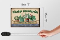 Holzschild Garten 18x12cm Kirchen Herb Garden Mint Thyme