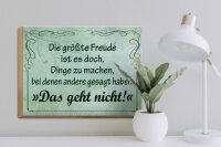 Holzschild Spruch 30x40 cm Größte Freude Dinge zu machen, bei denen andere