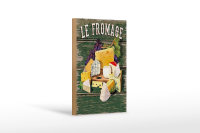 Holzschild Essen 12x18cm Le Fromage Käse Sorten Cheese