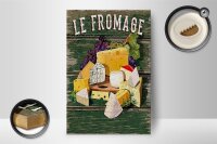 Holzschild Essen 12x18cm Le Fromage Käse Sorten Cheese